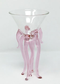 COPPA MARTINI , MEDUSA ROSA ,  BOROSILICATO SOFFIATO