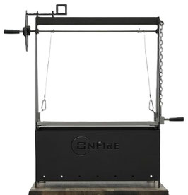 GLIGLIA BRACIERE NERO RETTANGOLARE 50X30 CM CON SOLLEVAMENTO A CARRUCOLA, VPT