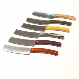 SET COLTELLI BISTECCA MANGIACICCIA MANICI IN LEGNI VARI, SET DA 6PZ.  MANGIACICCIA