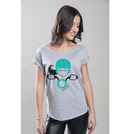 T-SHIRT LADY ROCK GRIGIA DONNEINSELLA