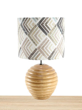 Abat-Jour Miele da tavolo h.45 cm finitura Natural con Paralume Cilindro fantasia Chevron