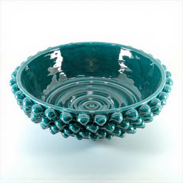 Centrotavola Pigna D.30 cm in Ceramica di Caltagirone Verde Ramina