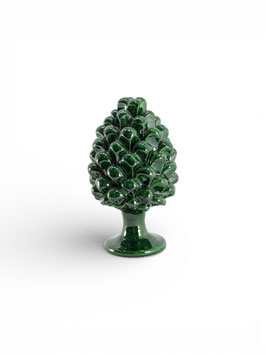 Pigna Ornamentale h.15 cm Verde Intenso in Ceramica di Caltagirone