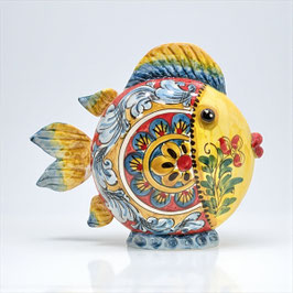 Pesce con Base h.25 cm Decoro Fiori & Foglie