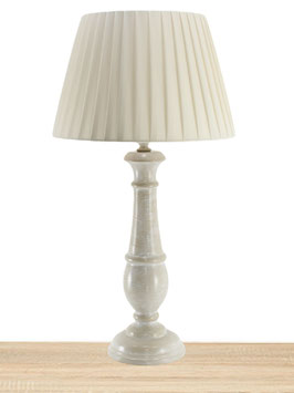 Abat-Jour da tavolo Chic h.58 cm finitura Tortora vintage con paralume Plissè Avorio