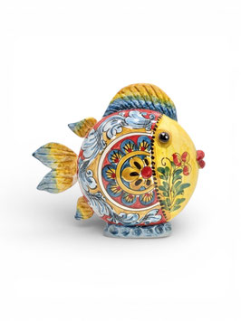 Pesce con Base h.25 cm Decoro Fiori & Foglie