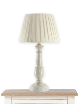 Abat-Jour Chic comodino h.42 cm finitura Tortora vintage con Paralume Plissè Avorio