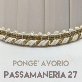 CONO PLISSE' PONGE' AVORIO CON PASSAMANERIA 27