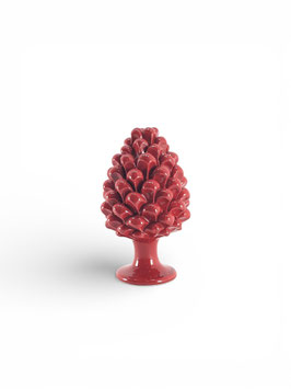 Pigna Ornamentale h.15 cm Rossa in Ceramica di Caltagirone