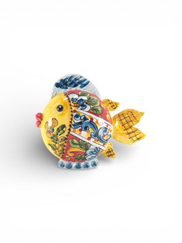 Pesce con Base h.18 cm Decoro Linea Fiori