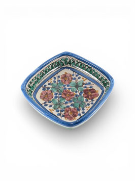 Ciotola Quadrata 20 cm in Ceramica di Caltagirone decoro Millefiori