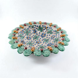 Centrotavola D.33 cm in Ceramica di Caltagirone decoro Trionfo di Fichi