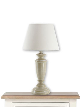 Abat-Jour Luna comodino h.38 cm Tortora Vintage con Paralume Lino Bianco