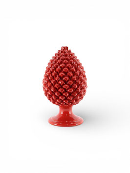 Pigna Ornamentale h.30 cm Rossa in Ceramica di Caltagirone