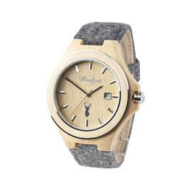 Zirbenuhr Herren mit Lodenarmband
