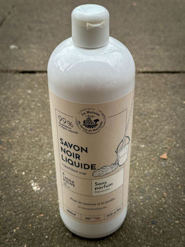 Schwarze Seife Natur - Savon noir (1 Liter in der weißen Kunststoffflasche, OHNE Duftzusatz)