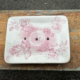 Keramikablage mit Rosendeko