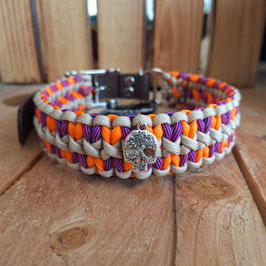 Halsband Bergkette mokka/orange/electric