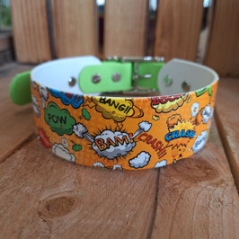 Halsband Biothane comic grün