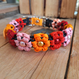 Halsband Blümchen rosa/rot/orange