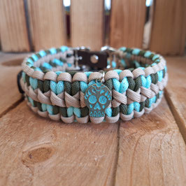 Halsband Bergkette oliv/türkis/sand