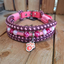 Halsband Tau bordeaux-rosa