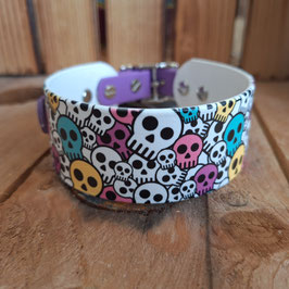 Halsband Biothane sweet skulls lila