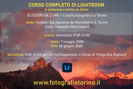 Corso completo di Lightroom (7 maggio - 25 giugno 2025)