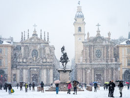 La città 10a - Piazza San Carlo sotto la neve