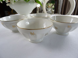 4er Set Bols Cafe au Lait Schalen Goldmontour Ornamente Frankreich Bar Bistro (L)