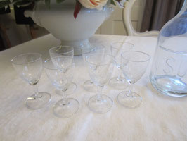 7-teiliges Kristallglasset mit Facettenschliff