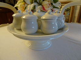 10er Set Creampots Servierplatte Porzellan Sammler Selten Frankreich Apilco Porcelaine a feu (D)