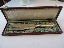 Fischmesser Serviermesser versilbert Muschel Seetang Bollinger Mulhouse Frankreich Vintage (EZ)