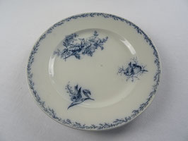 Servierteller Blau Blumen Steingut Vintage Frankreich (D)
