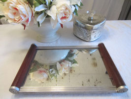 Art Deco Tablett mit Spiegelglaseinsatz