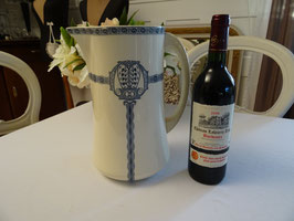 Wasserkaraffe St. Amand et Hamage THAIS blau creme Steingut Frankreich (D)
