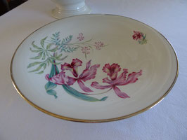 Flache Schale / Obstschale mit Blumenmuster - Lilien (L)
