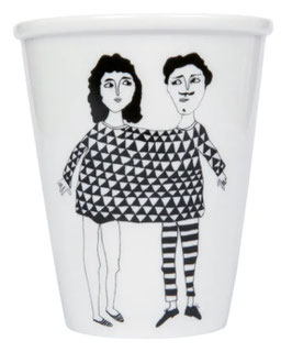 Illustrierter Keramik Becher HAPPY TOGETHER (Helen B) Pulli