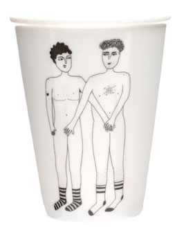 Illustrierter Keramik Becher TWO WILLIES (Helen B)
