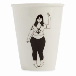 Illustrierter Keramik Becher PEACE GIRL (Helen B)