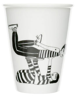Illustrierter Keramik Becher FLYING COUPLE (Helen B)