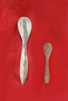 Mestolo e cucchiaino in legno di olivo