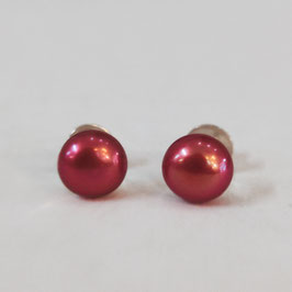 Boucles d'oreilles perles rouges