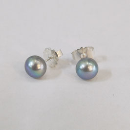 Boucles d'oreilles perles grises