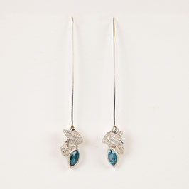 Boucles d'oreilles Laëtitia London blue topaze