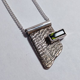 Collier argent et tourmaline verte