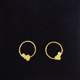 Boucles d'oreilles Or jaune 18k et diamants de laboratoire