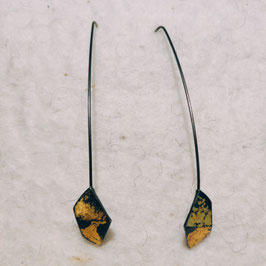 Boucles d'oreilles noires et or