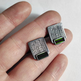 Boutons de manchette tourmaline verte