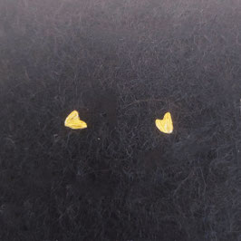 Paire de puces "coeur" en Or jaune 750